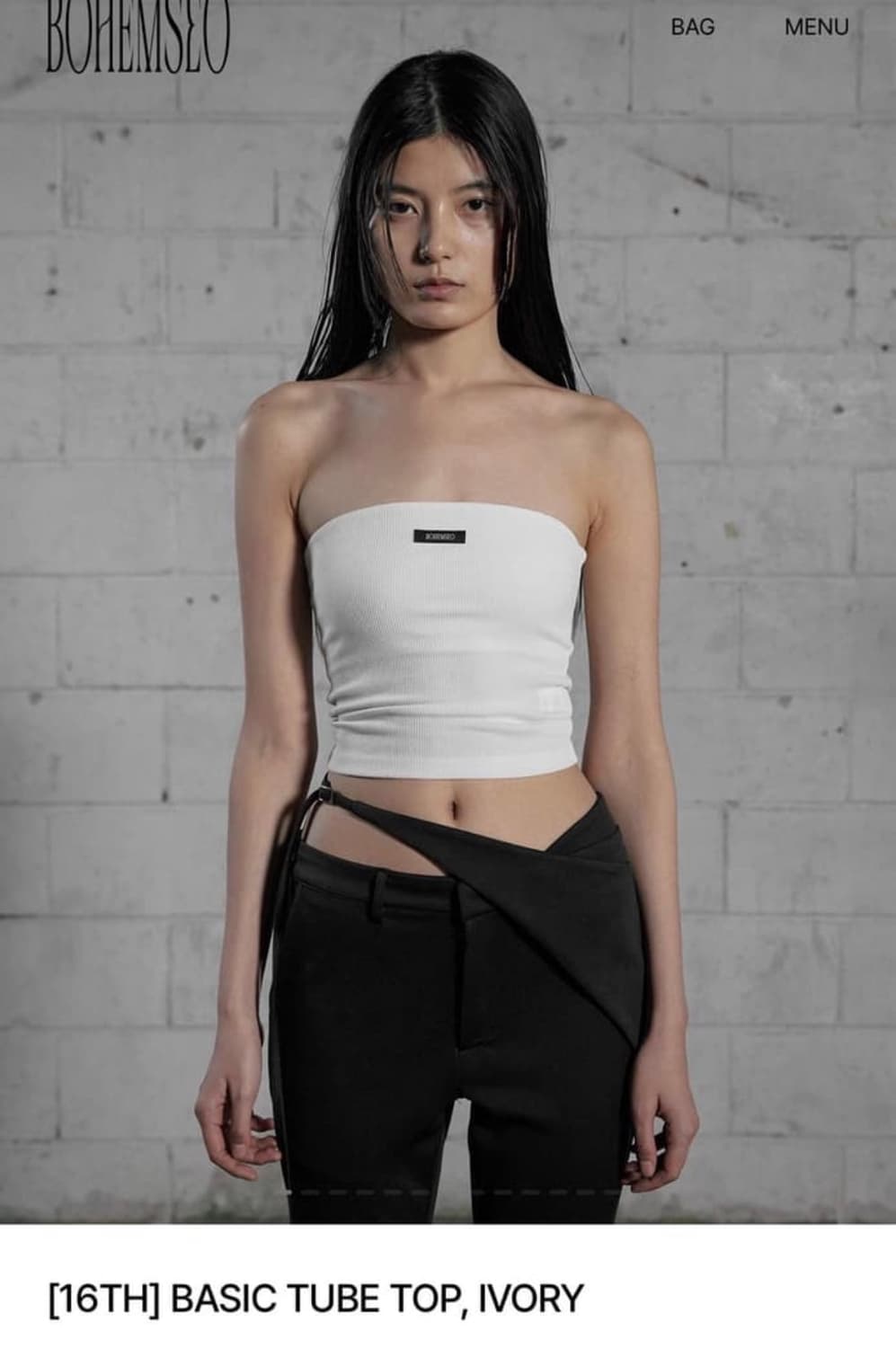 보헤미안서울 튜브탑 흰색 상품이미지1