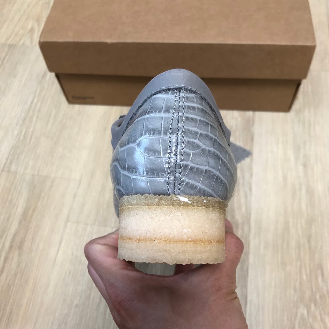 (270) 새상품 클락스 Clarks 왈라비 그레이 크록 레더 상품이미지7