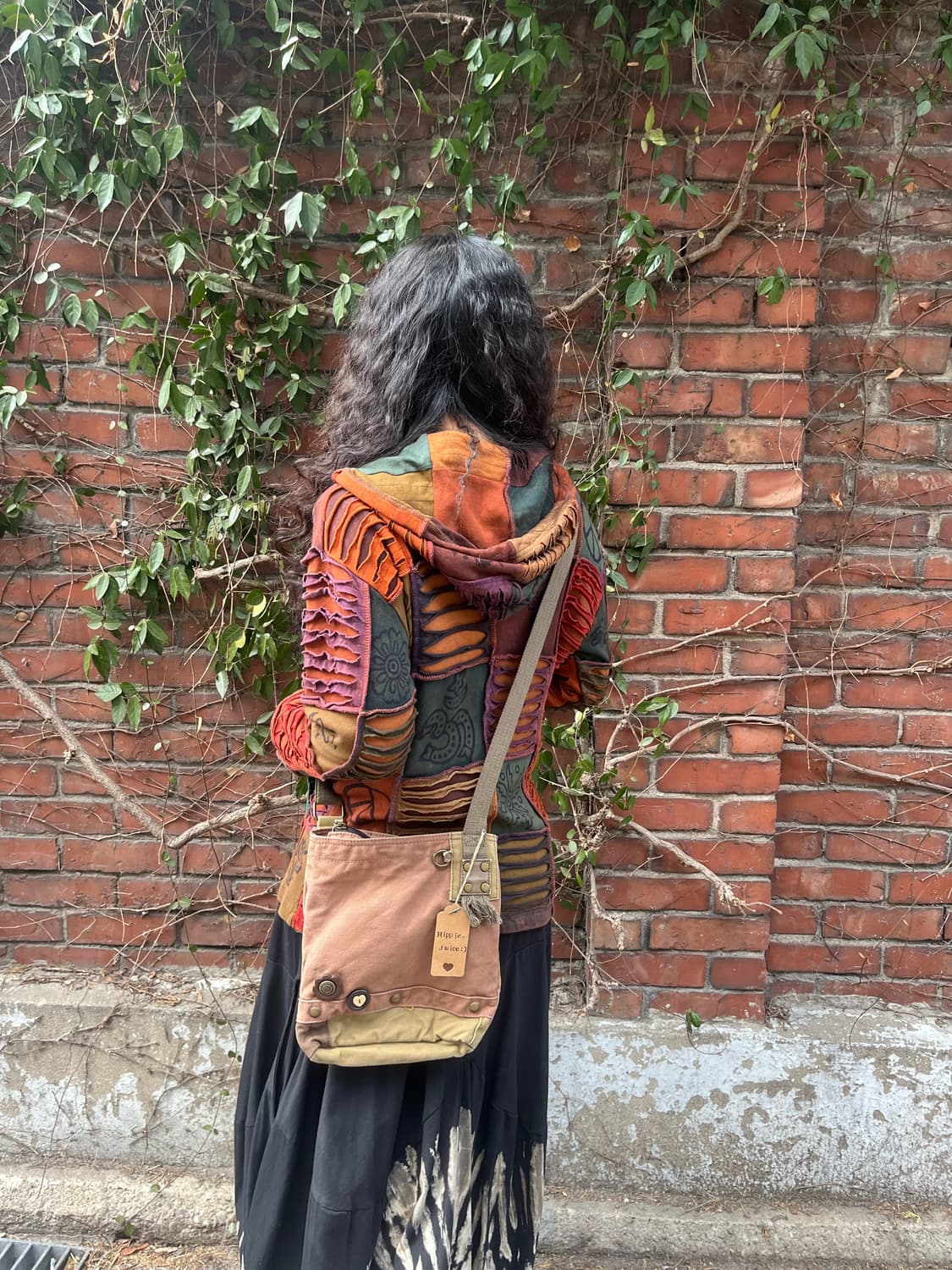 일본 빈티지 무드 단추 포인트 크로스백 상품이미지3