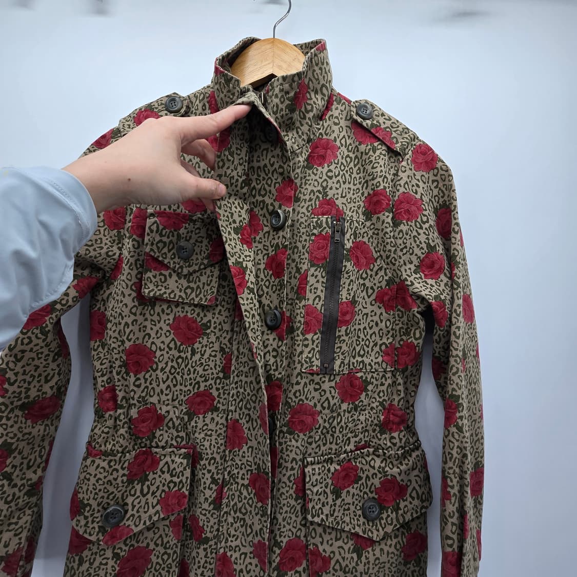 독특한 장미와 레오파드 패턴의 자켓 상품이미지6