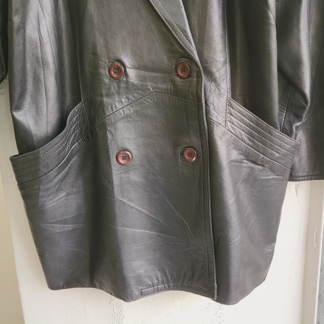 양가죽 오버핏 블랙레더자켓(Japan made) 상품이미지6