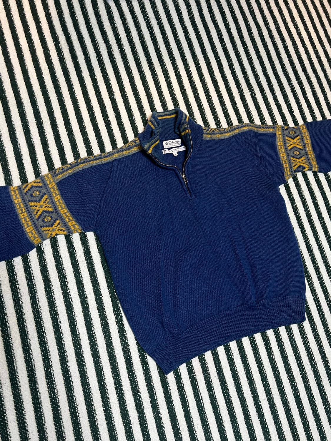 80s Columbia Nordic wool 100% knit 상품이미지2