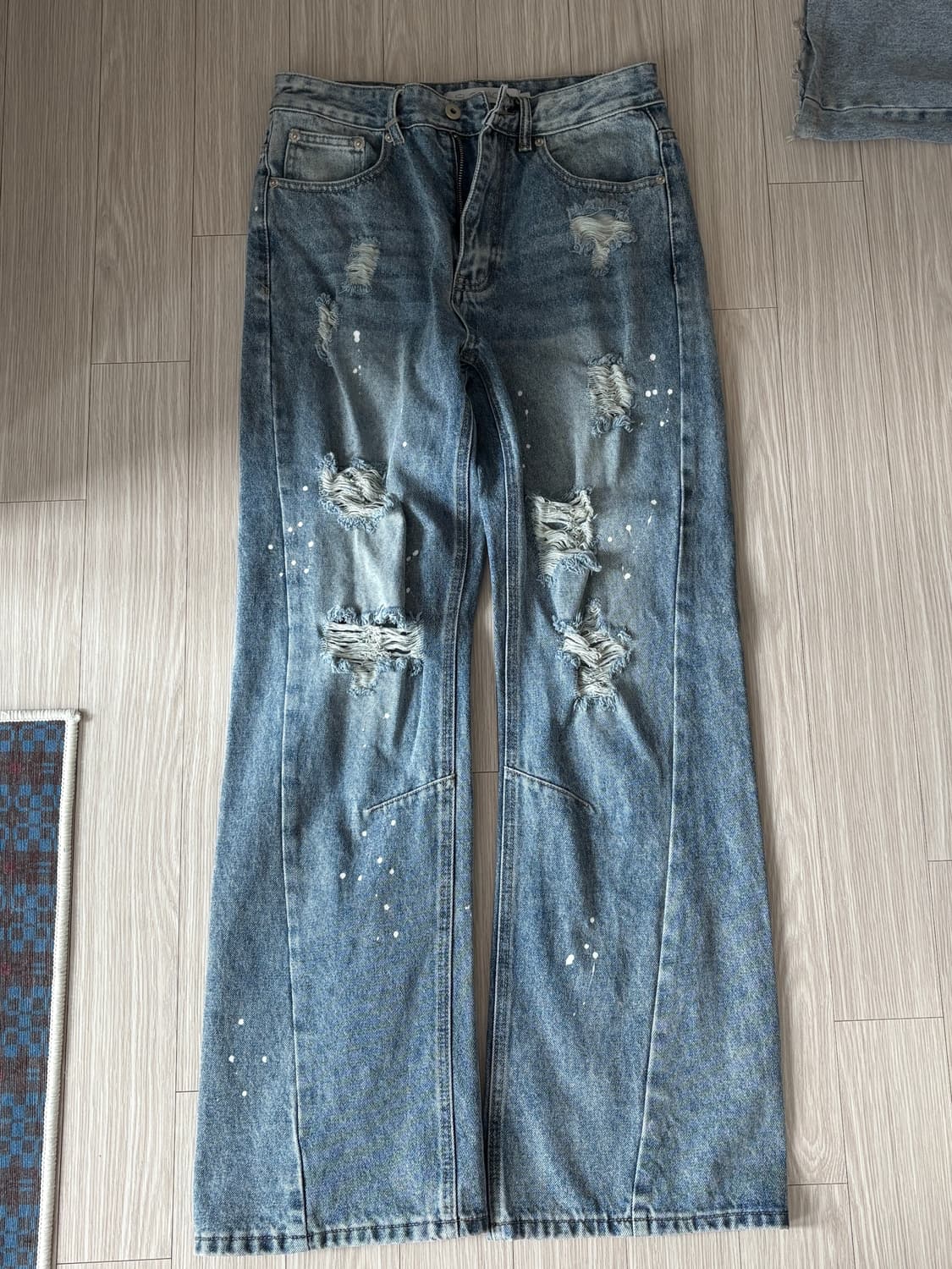 슬로우애시드 디스트레스드 데님팬츠 상품이미지1