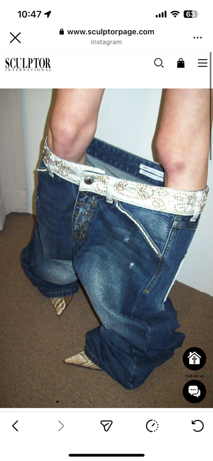 스컬프터 Beaded Waist Denim Pants Indigo Blu 상품이미지1