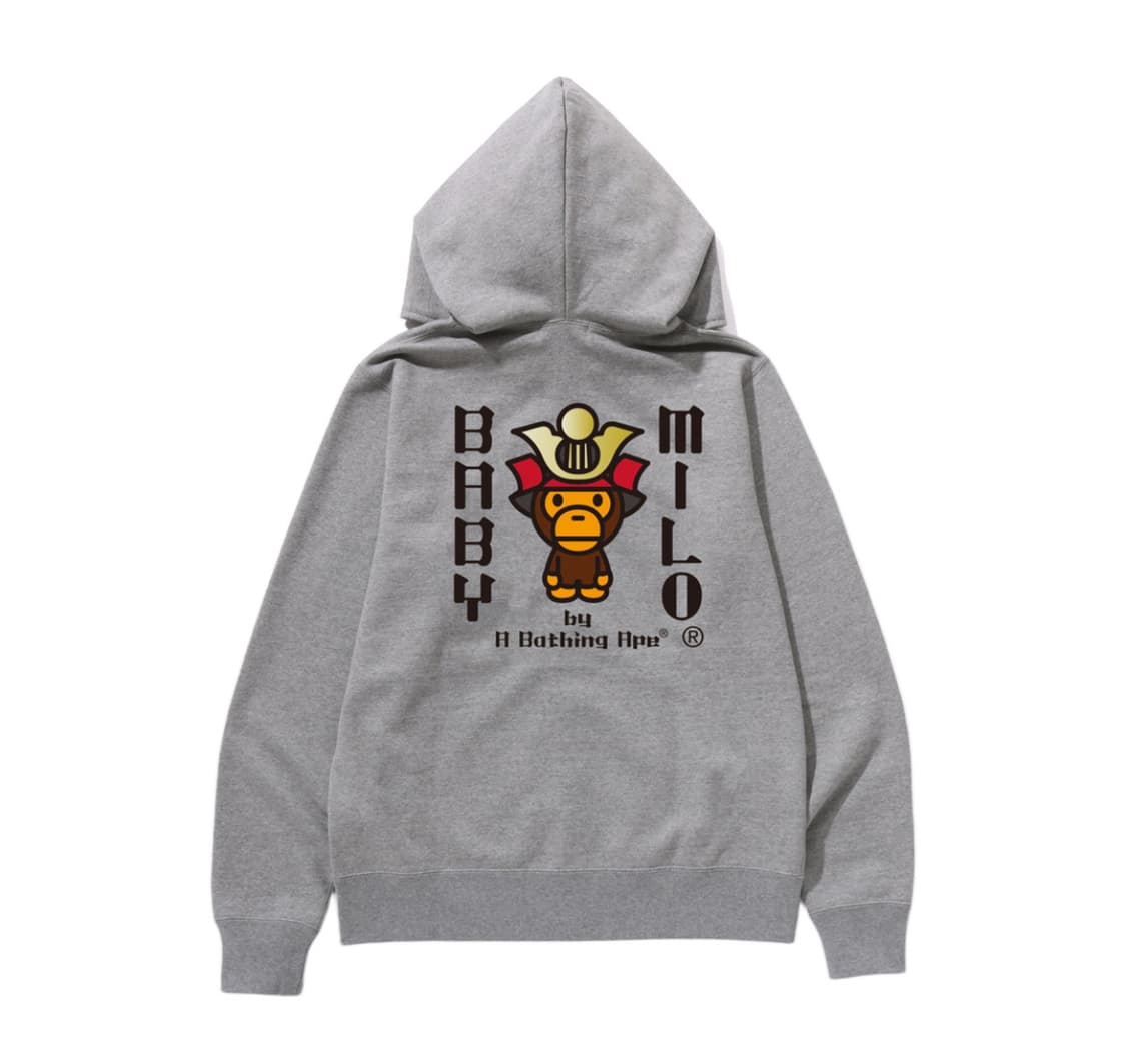 베이프 교토 베이비 마일로 사무라이 풀 집 후드 그레이 - 교토 스토어 상품이미지2