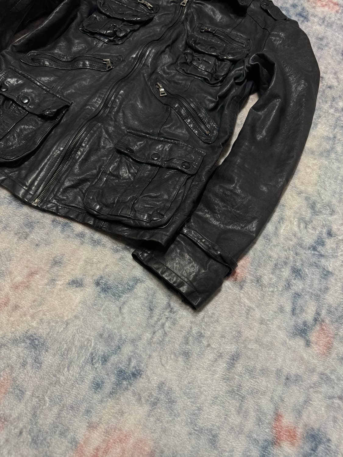 Unknown pocket gimmick leather jacket 상품이미지6
