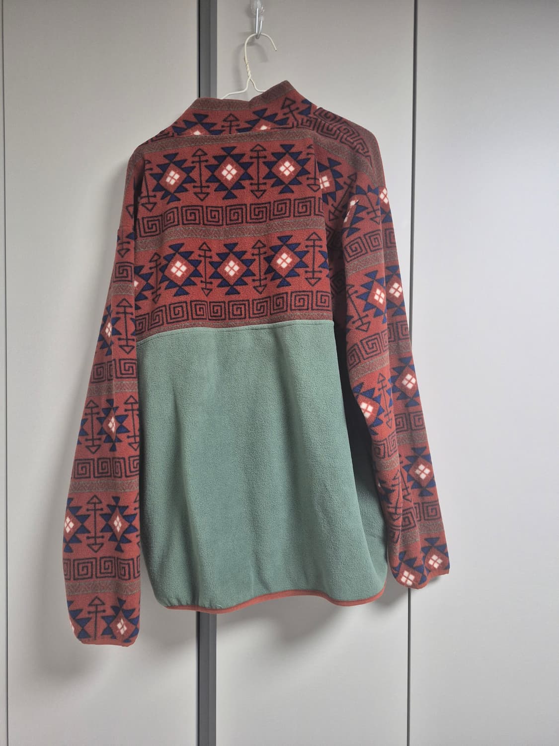 빈티지 캐나다 히피 에스닉 패턴 보헤미안 모리걸 후리스 아노락 집업 상품이미지4