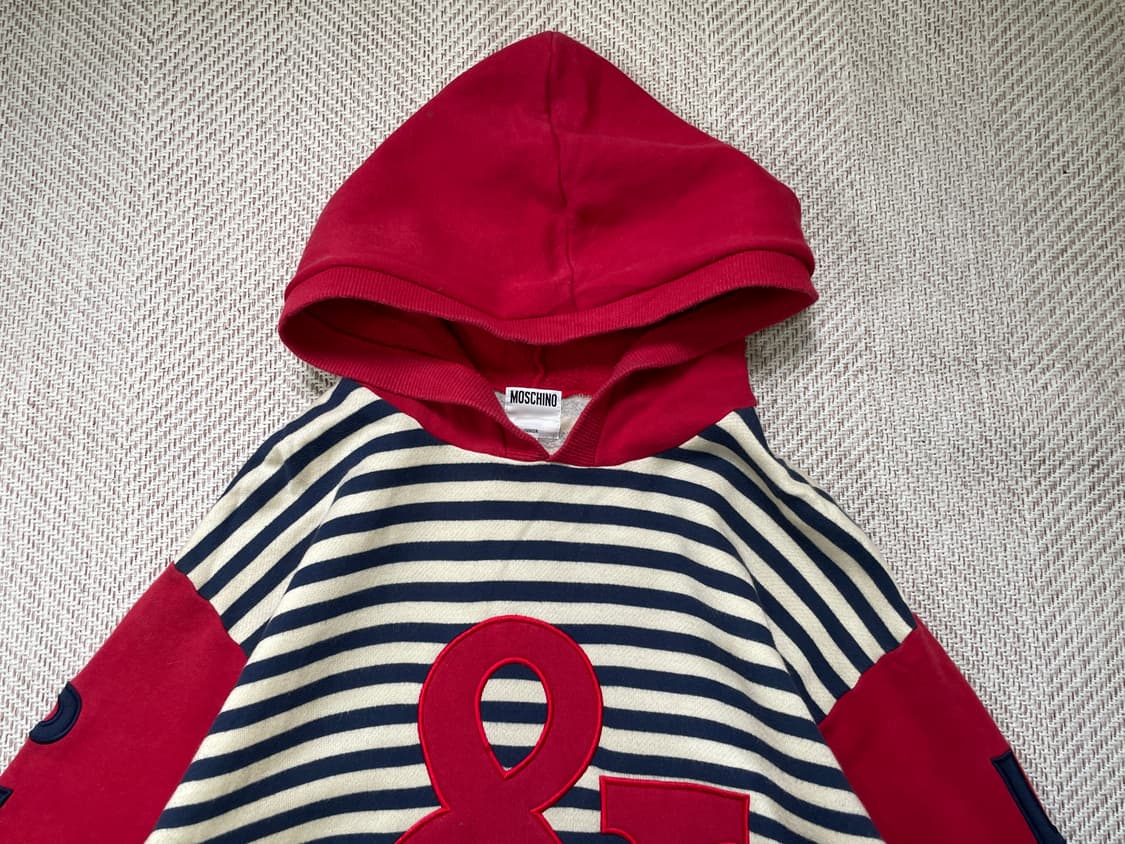 모스키노 주니어 앰퍼샌드 패치 스트라이프 후드 스웻셔츠 상품이미지6