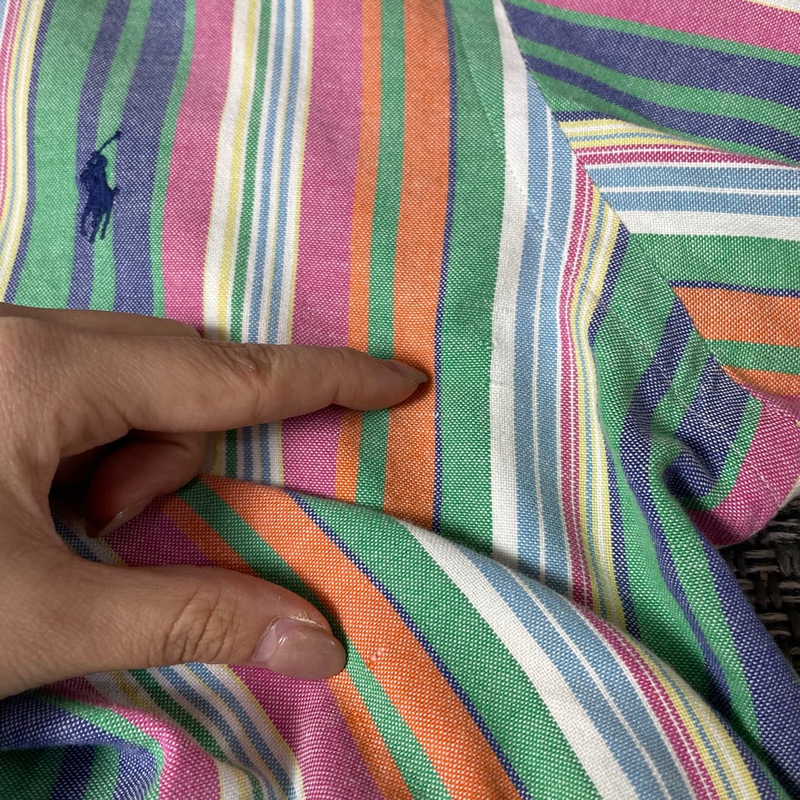 폴로 랄프로렌 블루포니 스트라이프 멀티 배색 긴팔 셔츠 커스텀핏 M 상품이미지7