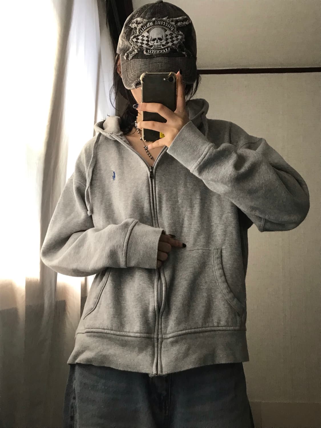 폴로 그레이 후드집업 상품이미지2