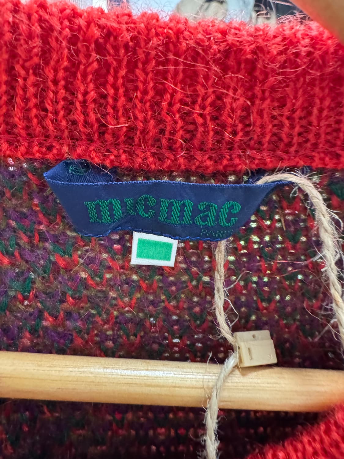 일본빈티지 JPN 체크 패턴 모헤어 아가일 울 니트 F 상품이미지6