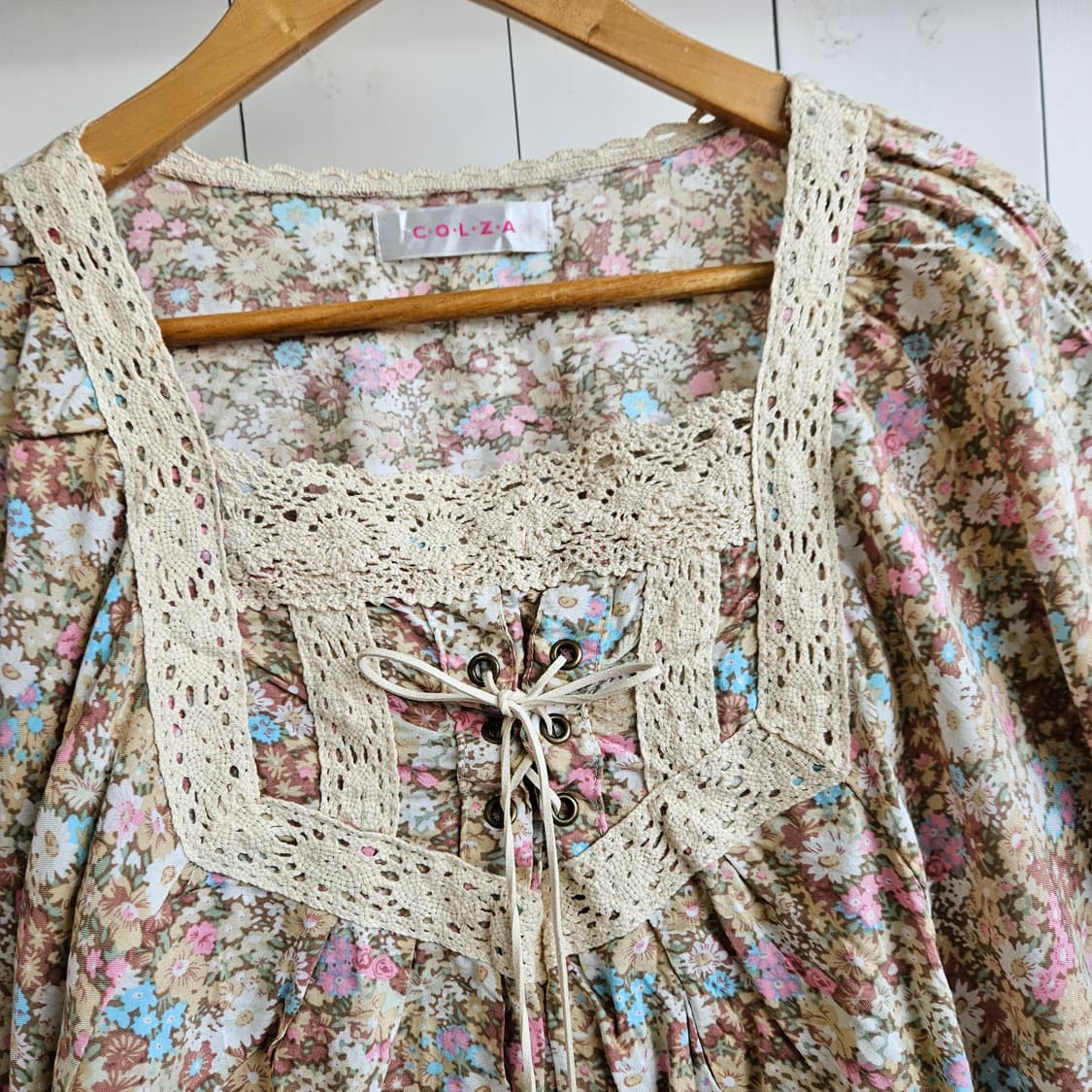 0327 플라워 코르셋 레이스 케이프블라우스 상품이미지2