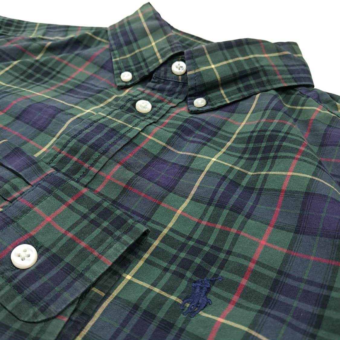 CL801 XL 폴로 90s 버튼다운 블랙워치 타탄체크 셔츠 남방 상품이미지4