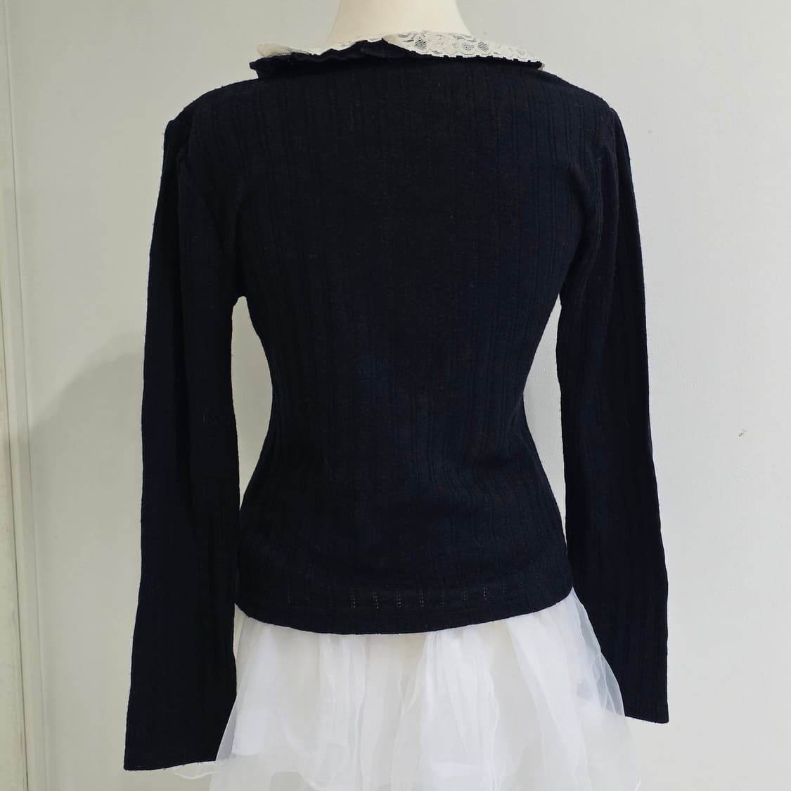 공겜여주 블랙모리걸 니트 블라우스 상품이미지2