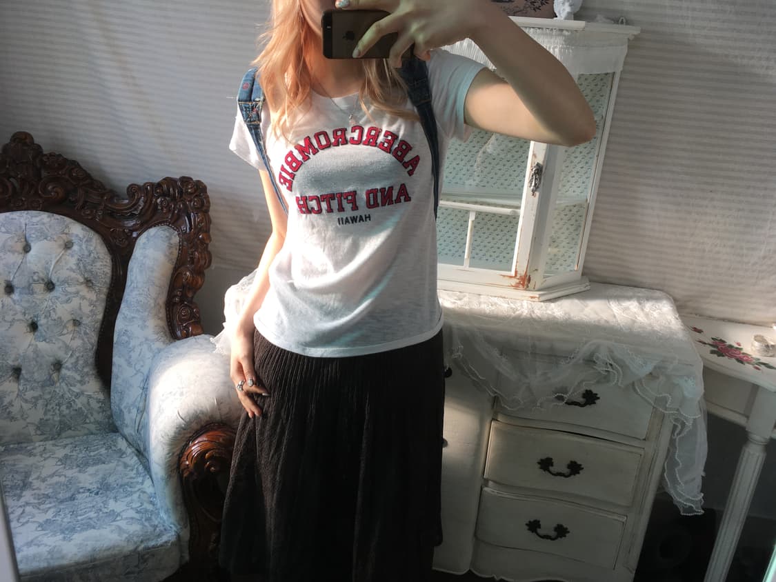 아베크롬비 화이트 패치 반팔 티셔츠 상품이미지4