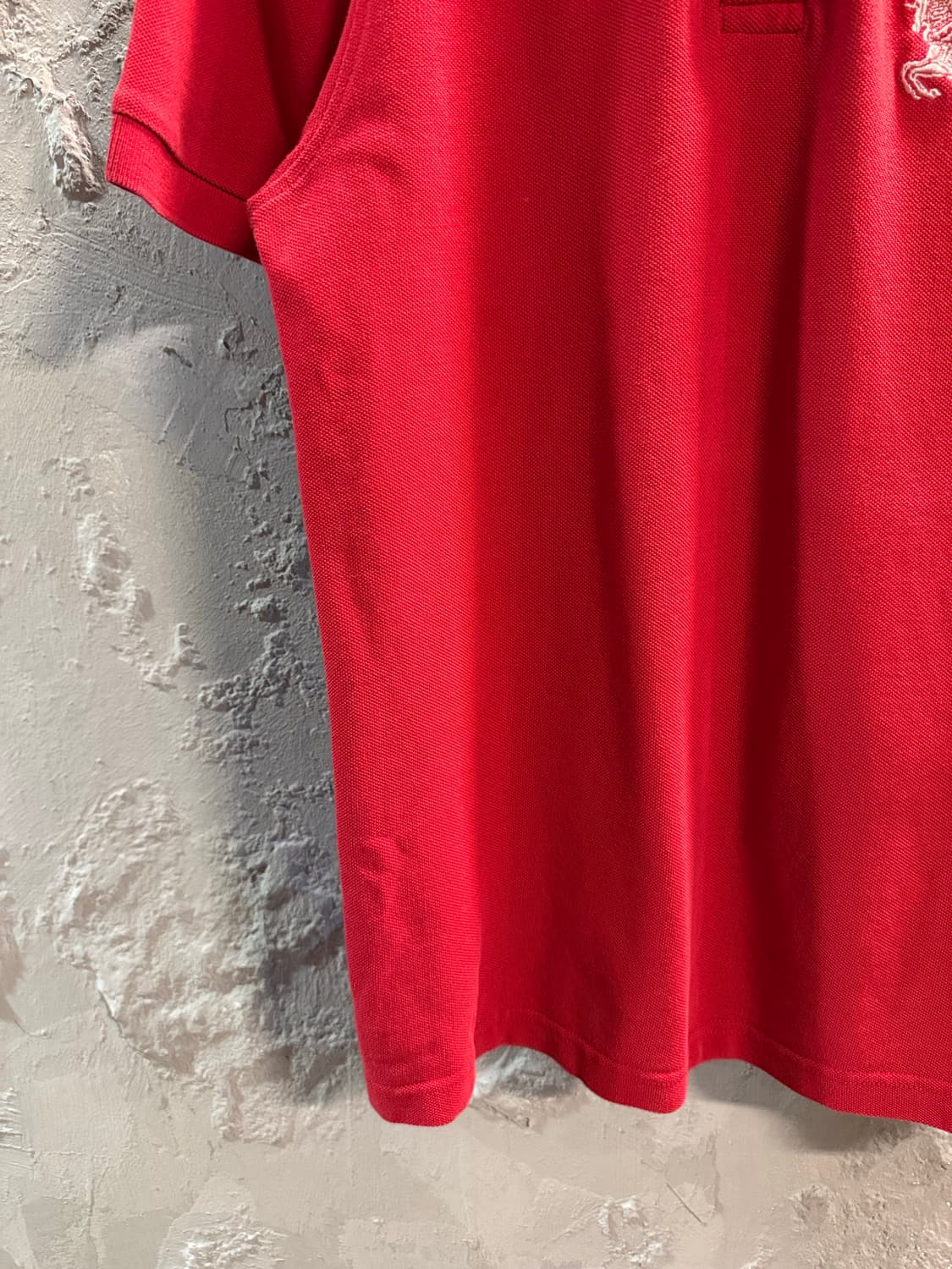 M 버버리 BURBERRY 슬림핏 빅 로고 자수 PK 반팔 레드 상품이미지2