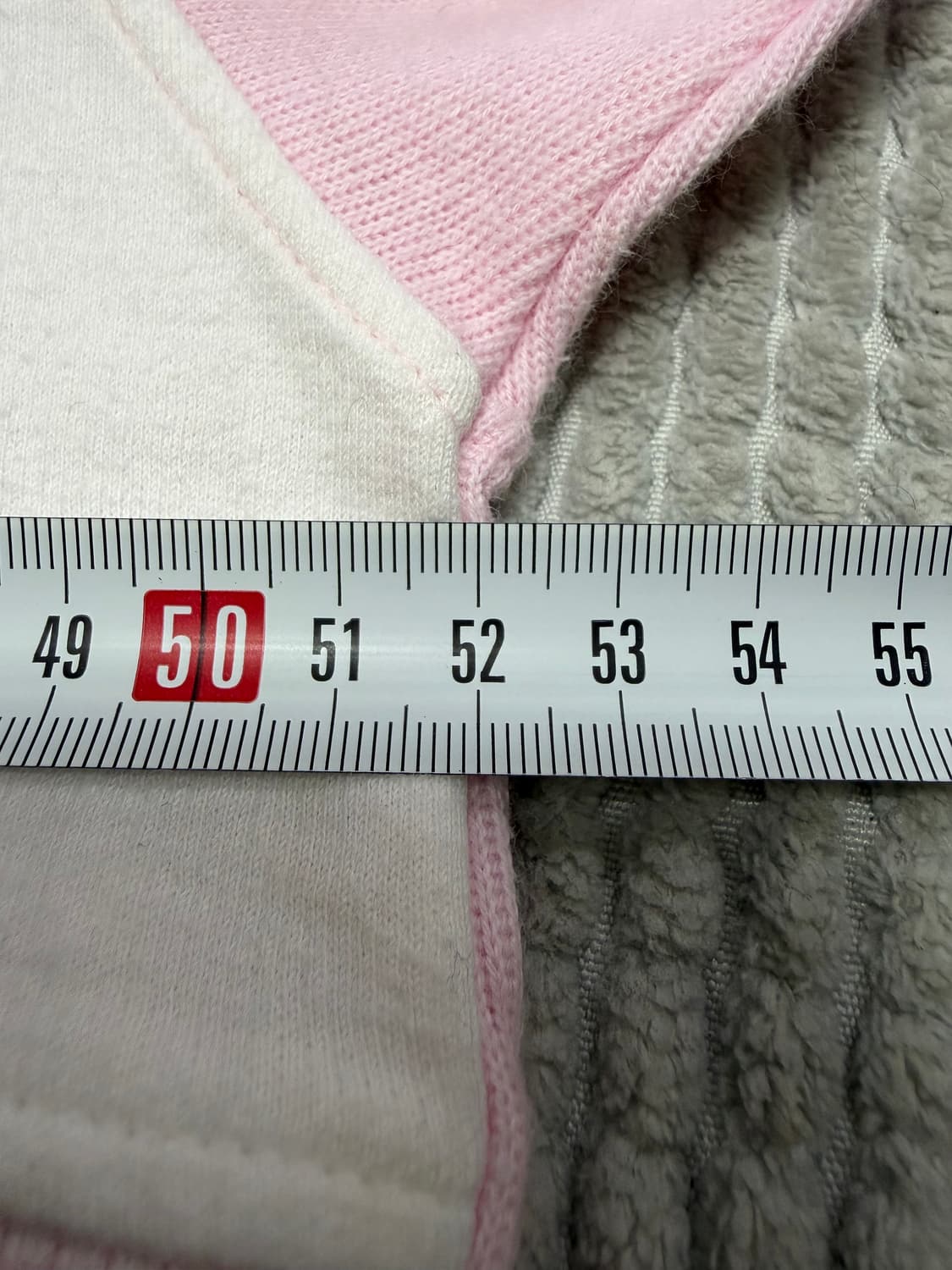 90s 꾸레쥬 베이비핑크 빅로고 쿼터 스웻셔츠 상품이미지6