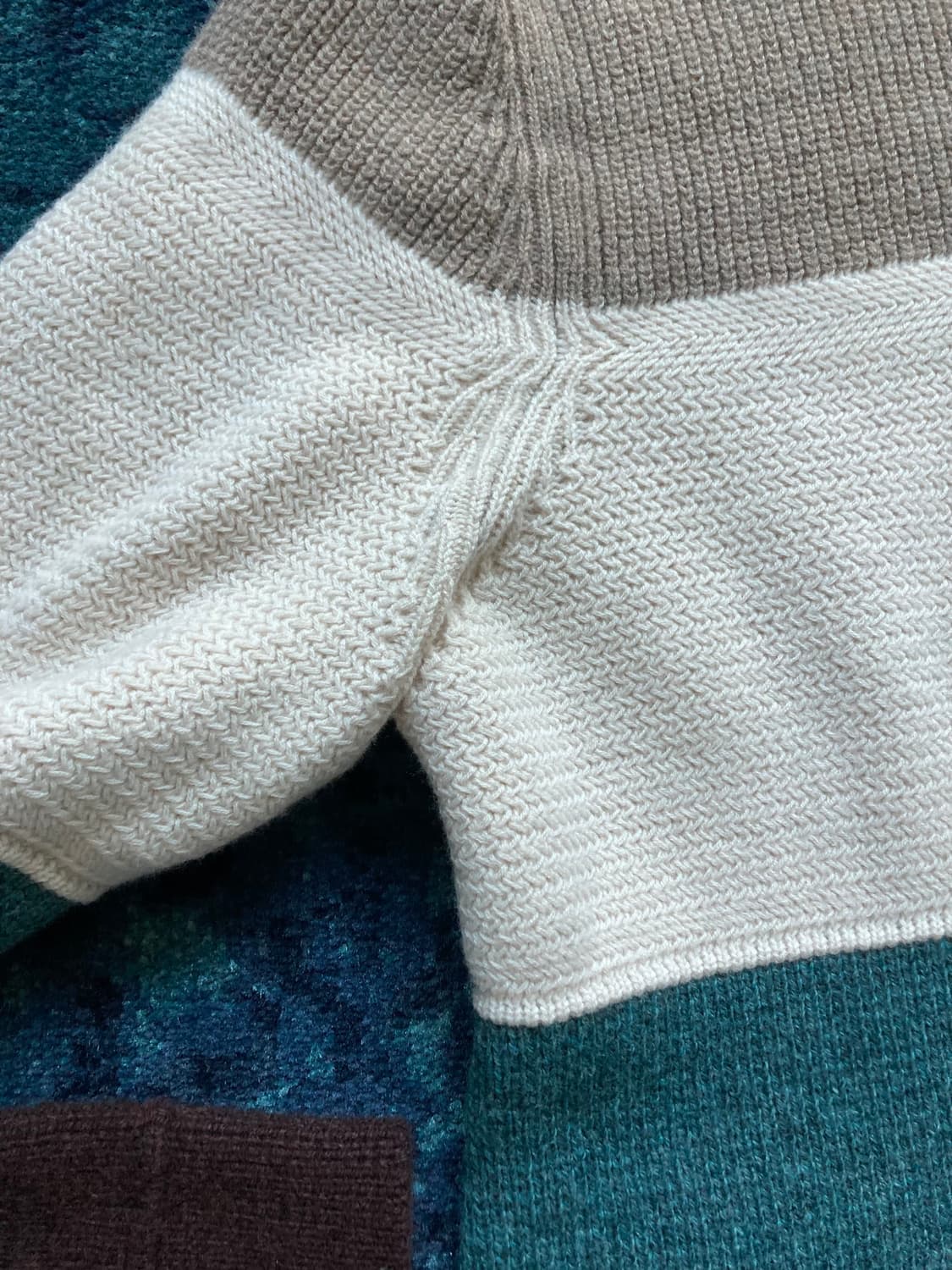 타임옴므 울 야크 혼방 컬러블록 니트 (100 size) 상품이미지3