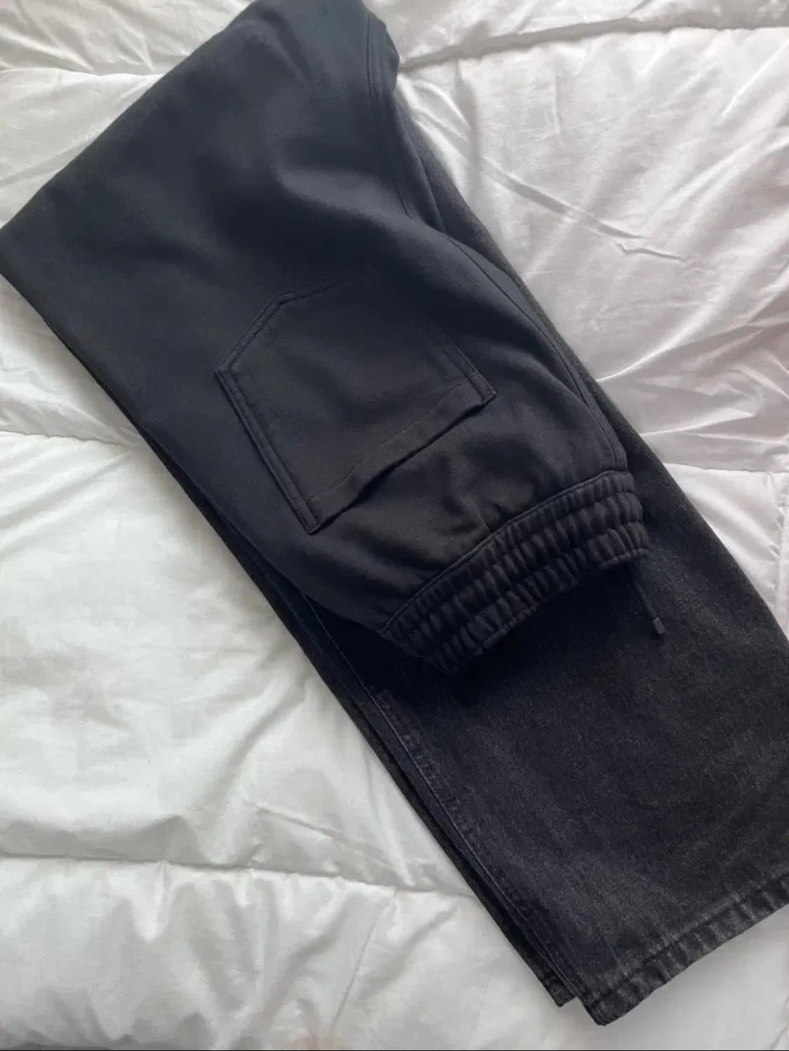 아모멘토 드로우스트링 데님 팬츠 블랙 M 상품이미지3