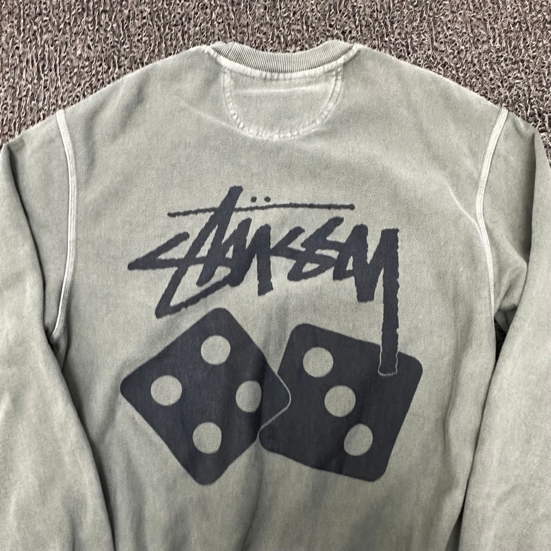 Stussy 스투시 다이스 피그먼트 다이드 맨투맨 카키 S 상품이미지7