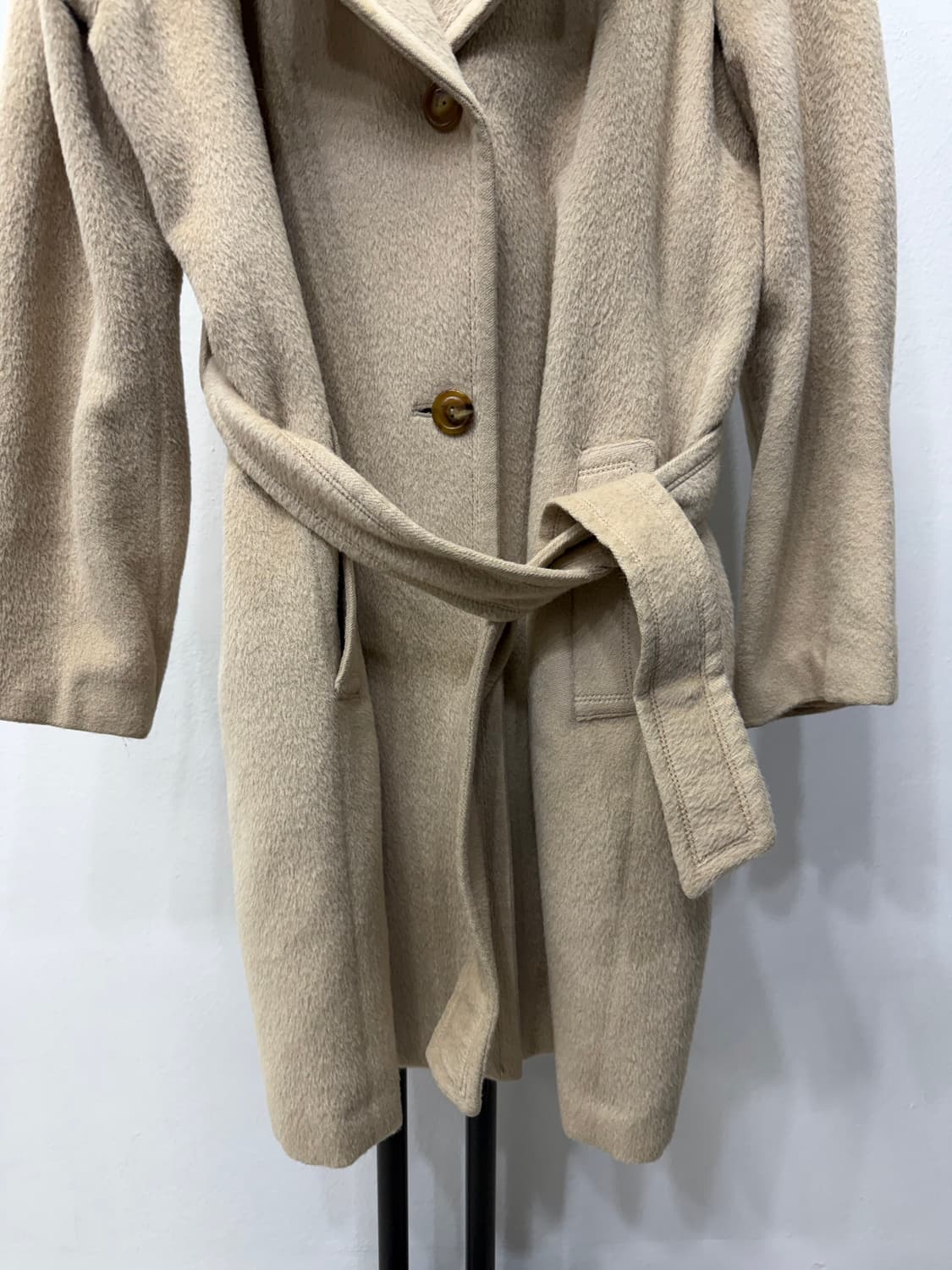 정품) TIME 타임 한섬 벨티드 코트 베이지 88 상품이미지4