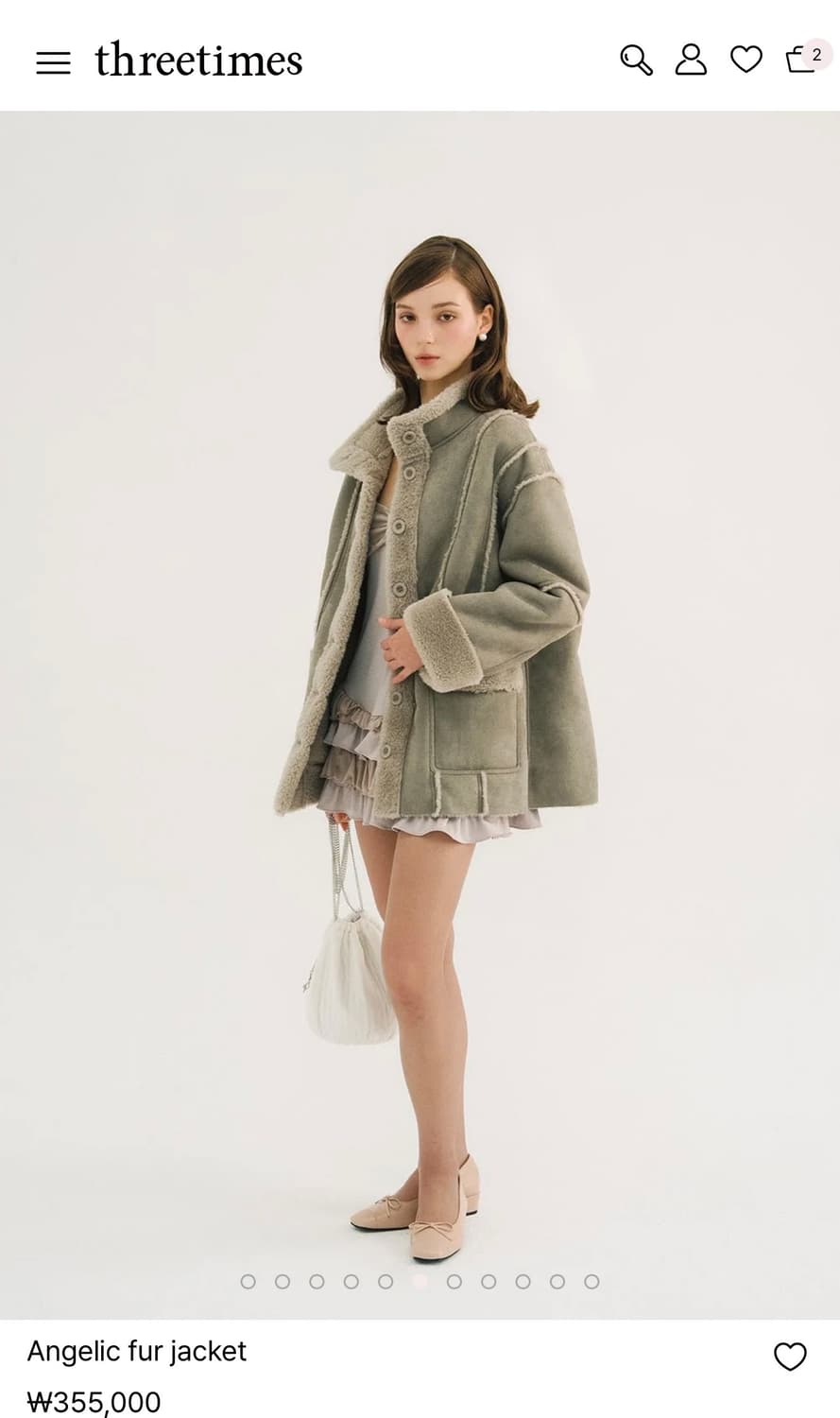 쓰리타임즈 무스탕 애쉬그레이 상품이미지1