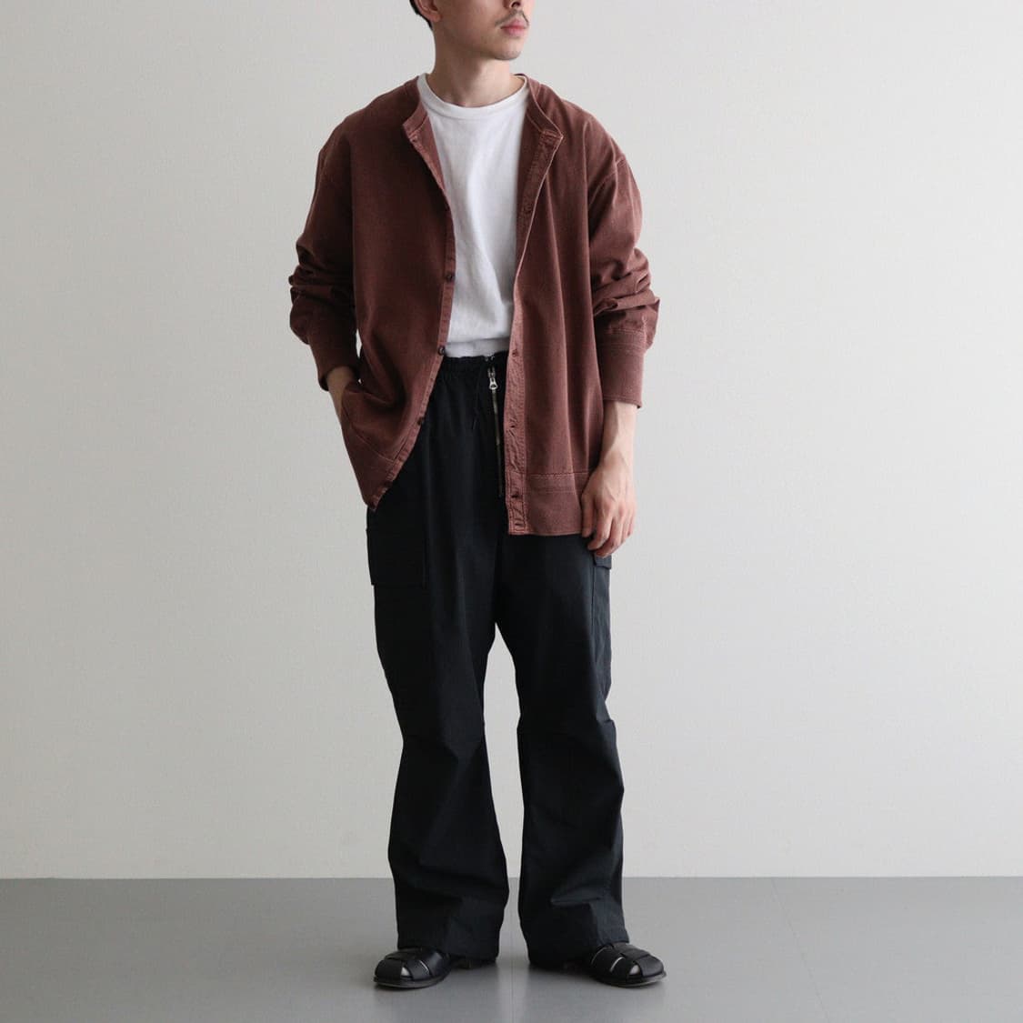 [38]올드조 24SS OPEN FRONT TUBE CARDY BARK 상품이미지1