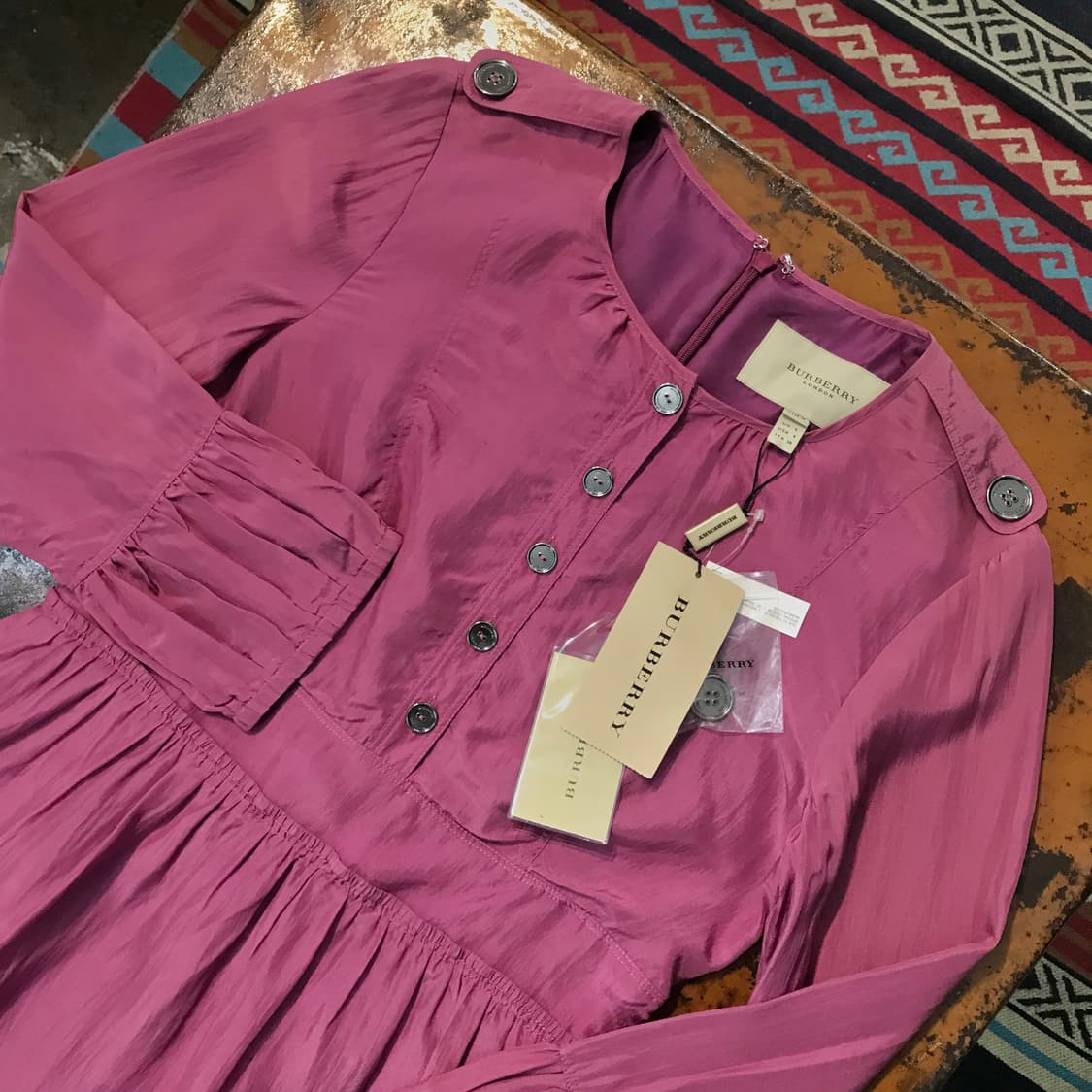Dead stock 버버리 인디 퍼플 프릴 원피스 여성 55 사이즈 상품이미지2