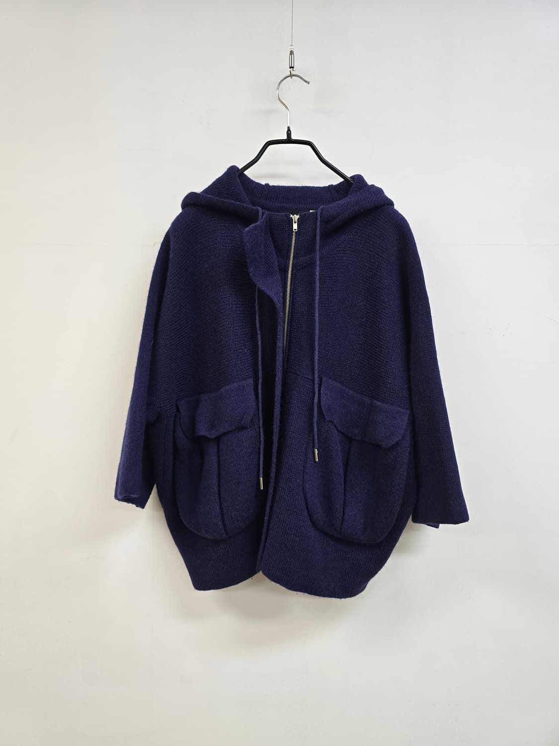 한섬 시스템 루즈핏 빅포켓 후드 니트 집업 상품이미지1