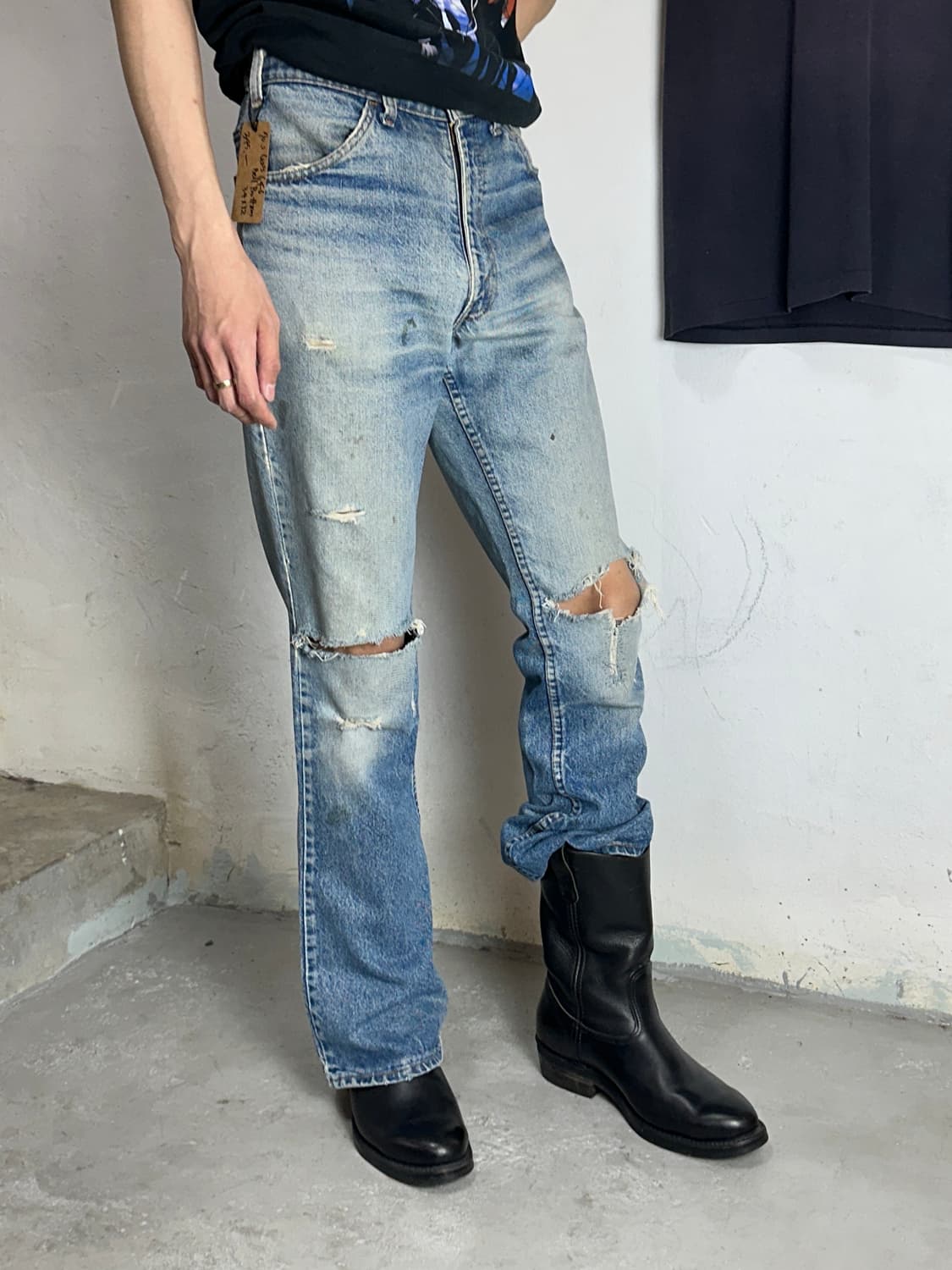 90's OG USA Made 레드윙 1116 페코스 블랙 웨스턴 부츠 상품이미지3