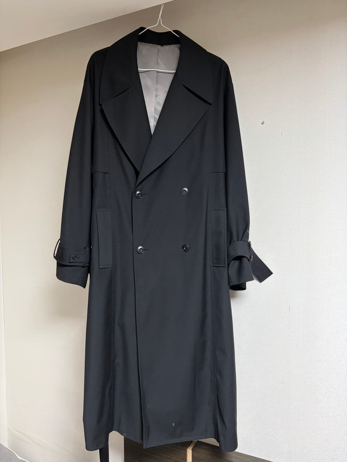 엘무드 컷 오버 더블 트렌치코트 블랙 44 상품이미지3