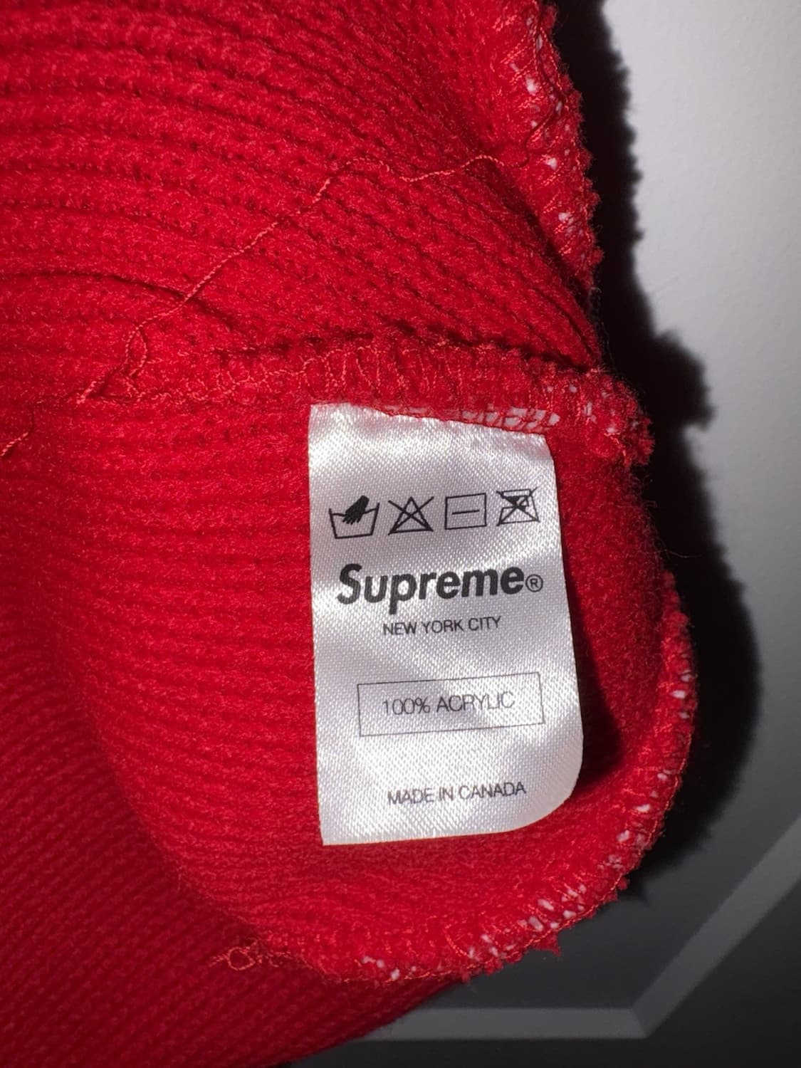 슈프림 리피트 로고 폼폼 비니 레드 상품이미지3
