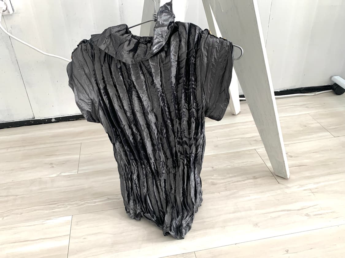 Dark Silver Button Point Pleated Shirt 상품이미지3
