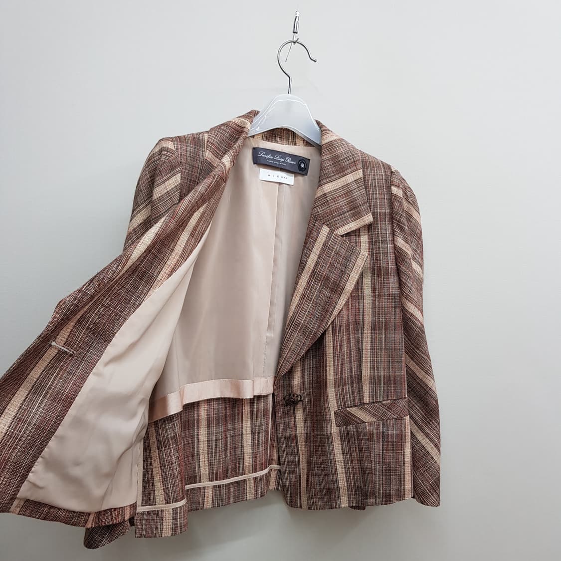 미샤 MICHAA 2022 체크 테일러드 자켓 85-97-160사이즈 상품이미지6