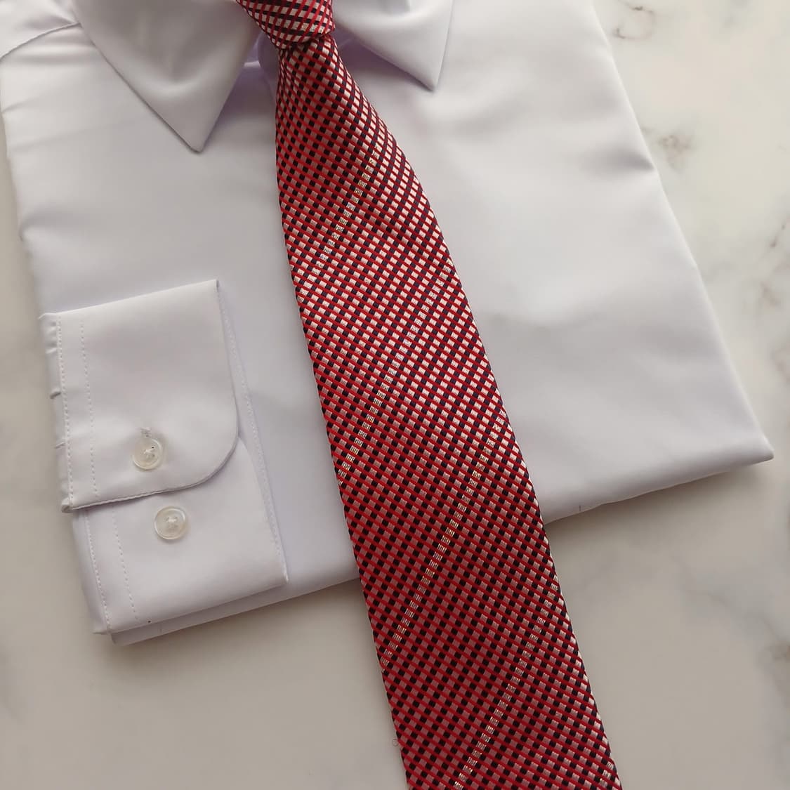 닥스 실크 레드 자카드 패턴 넥타이 8.2cm A+등급 A18783
 상품이미지5