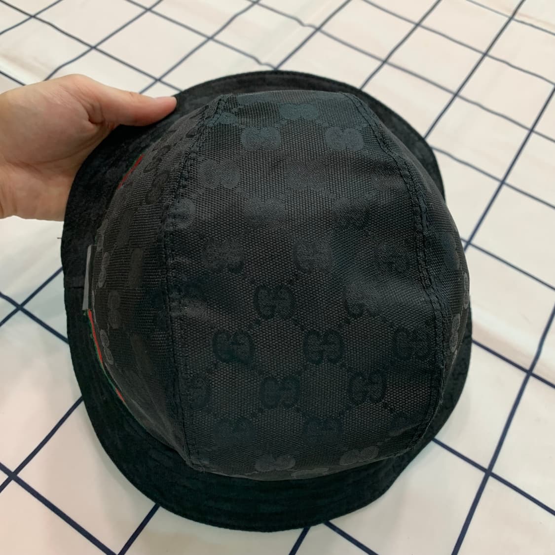 구찌 자카드 블랙 버킷햇(정품) 상품이미지2