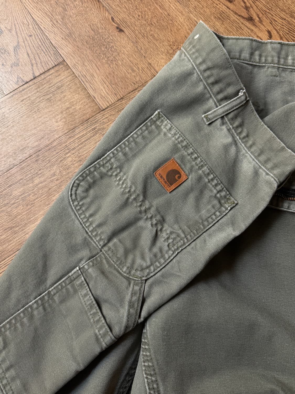 [42]칼하트 USA 서스펜더 버튼 모스그린 싱글니 워크 팬츠 상품이미지4