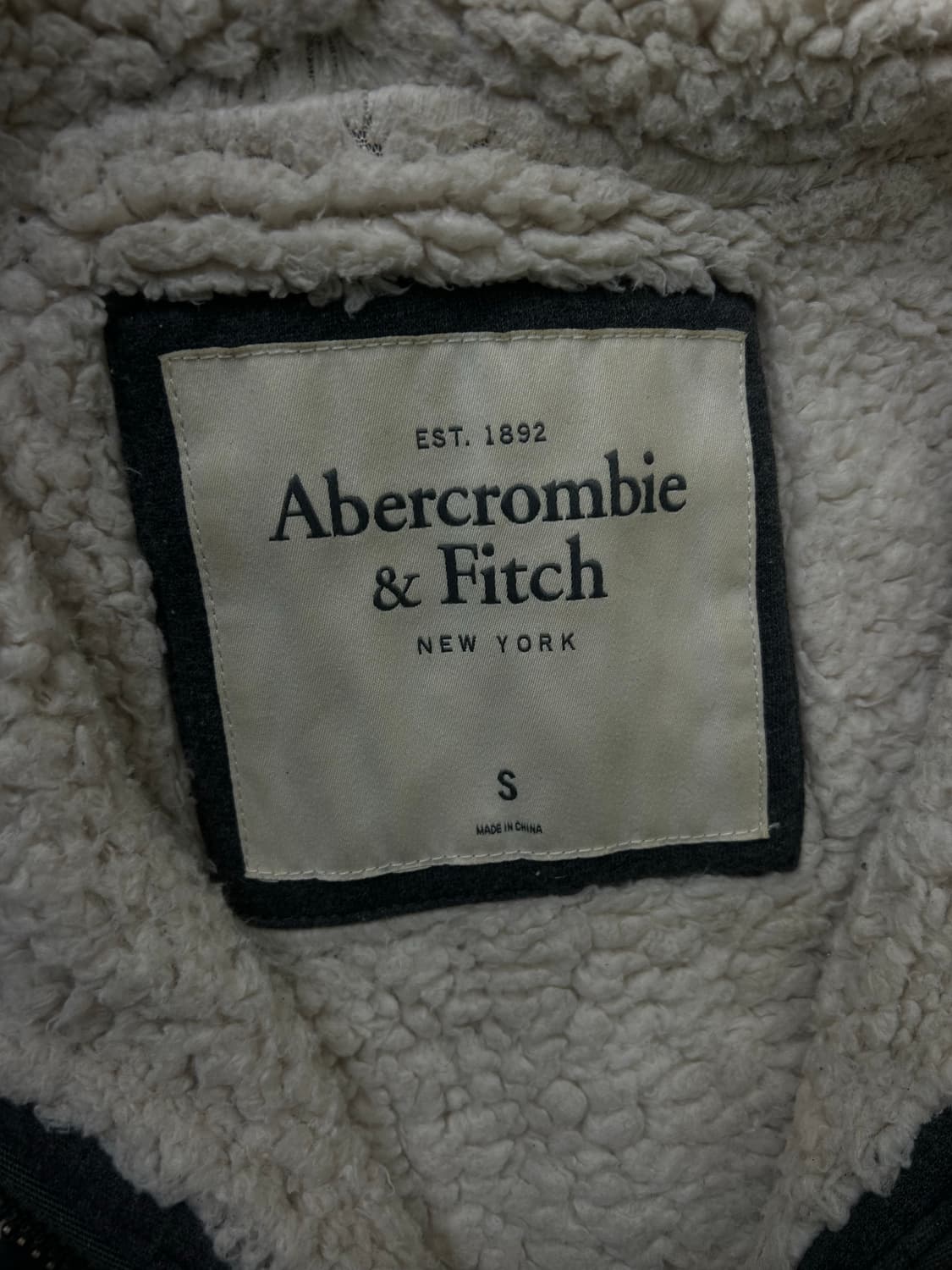 [S]아베크롬비 양털 안감 스펠아웃 후드집업/그레이 상품이미지5