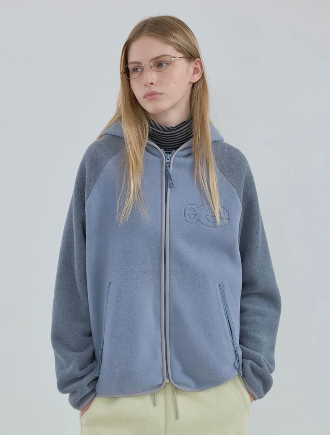 엔조블루스 플리스 집업 후디 (Blue Grey) 상품이미지1