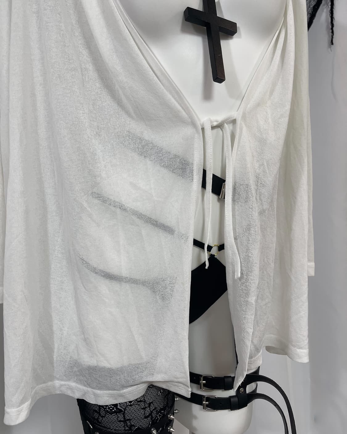 white hood cardigan 상품이미지2