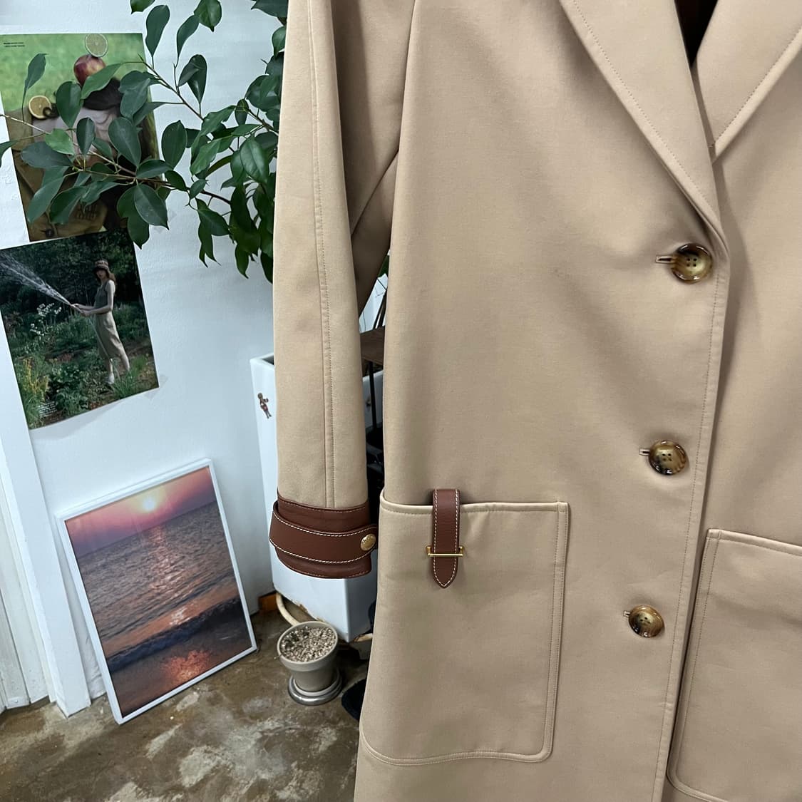 버버리 우먼 샤르담 레더트림 트렌치코트 Uk4 상품이미지5