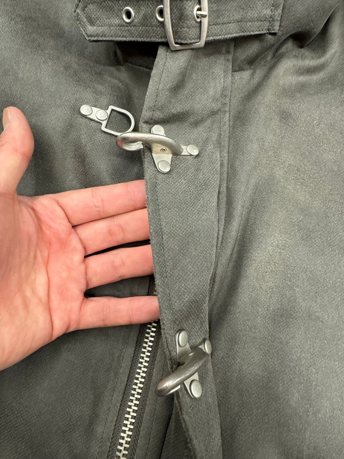 L)Roushatte 빈티지 버클 가죽 코트 자켓(버클) 상품이미지4