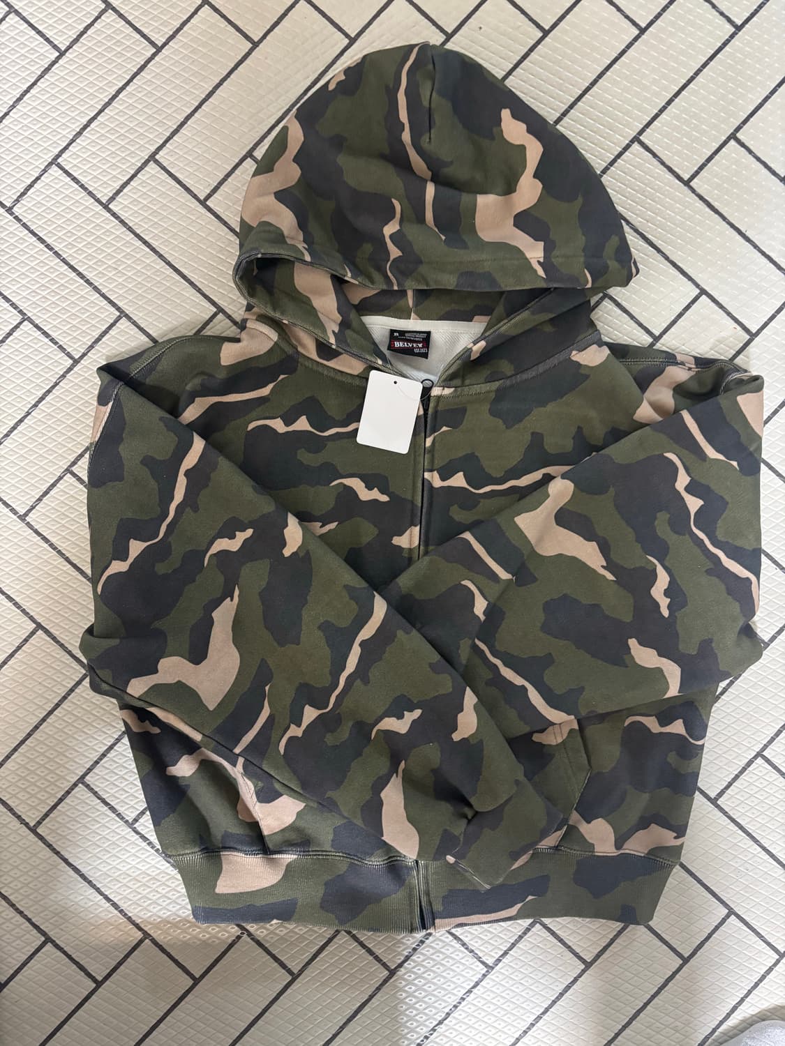 벨벳 카모 후드집업 상품이미지1