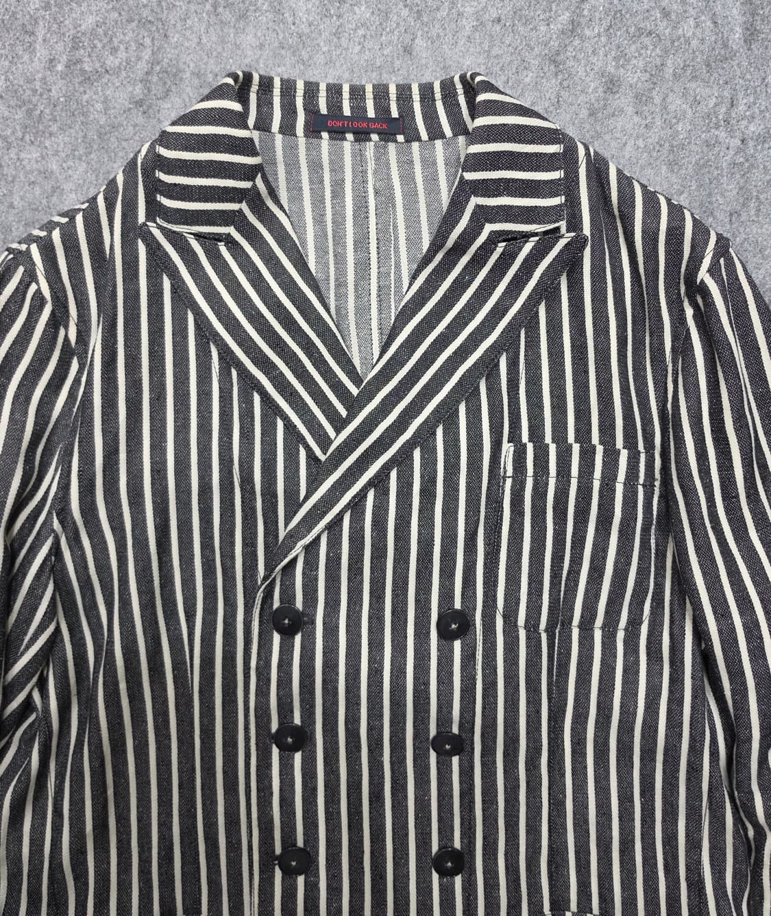 The gigi 더지지 스트라이프 린넨 더블 블레이저 자켓 이탈리아 3 상품이미지4