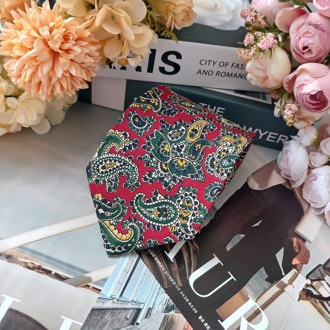 폴로 랄프로렌 실크 버건디 페이즐리 넥타이 8.8cm A+등급 G22
 상품이미지4