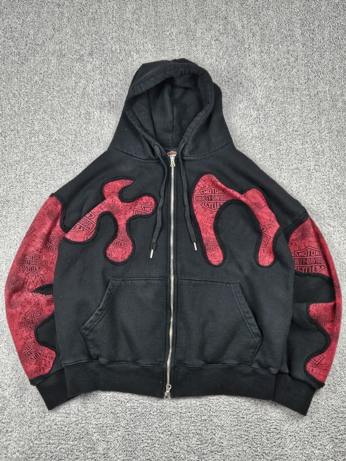 할리 데이비슨 아플리케 커스텀 스웻 후드집업 (상세설명참조)/ 10284 상품이미지1