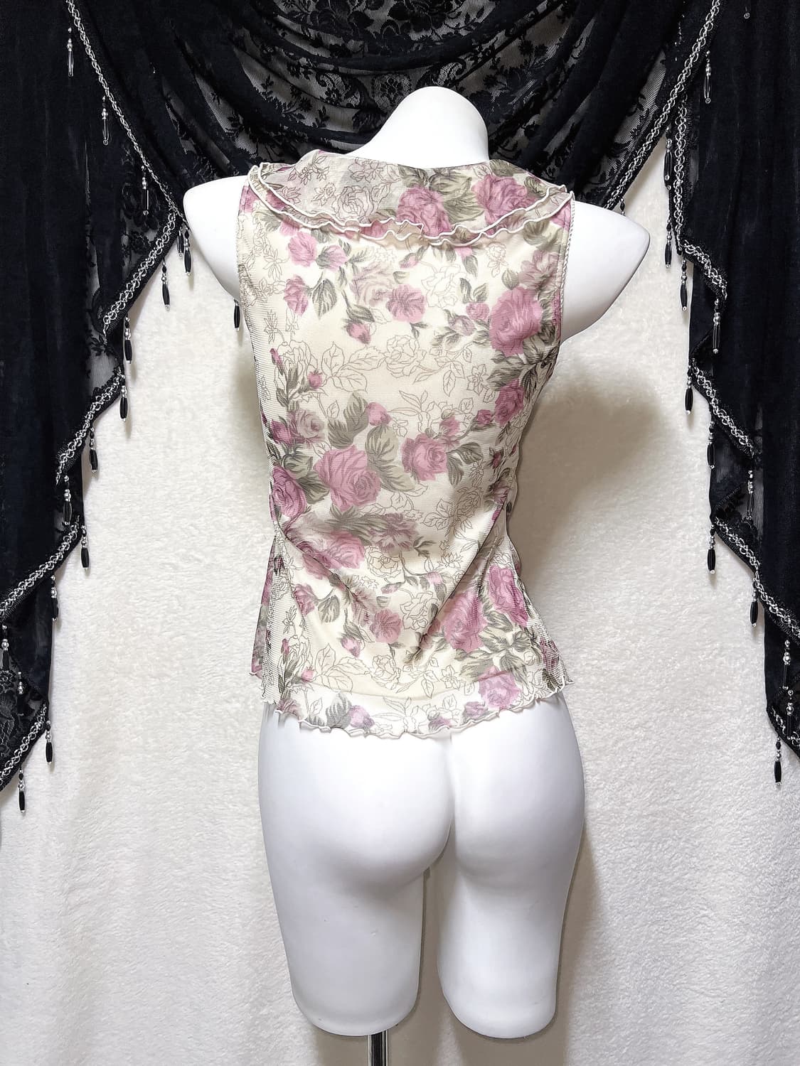 오리엔탈 페어리 모리 플라워 프릴 블라우스 나시 로걀탑 로맨틱갸루 핀터 상품이미지6