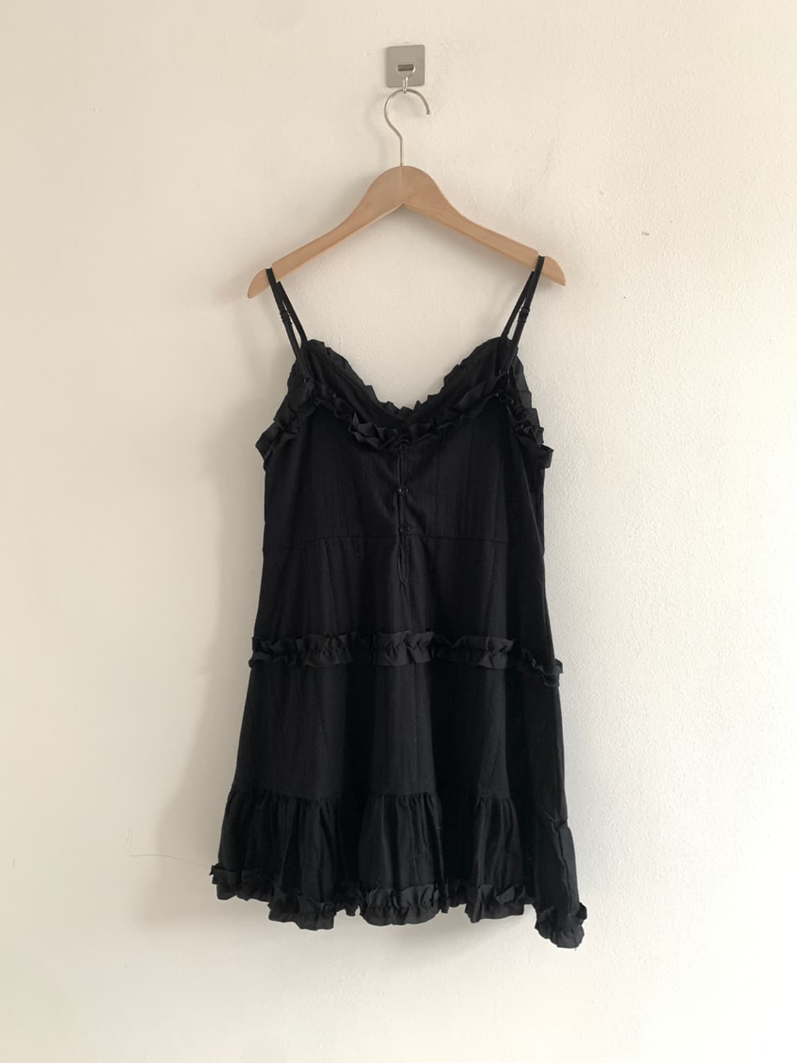 Ruffle Slip Dress(Black) 상품이미지5