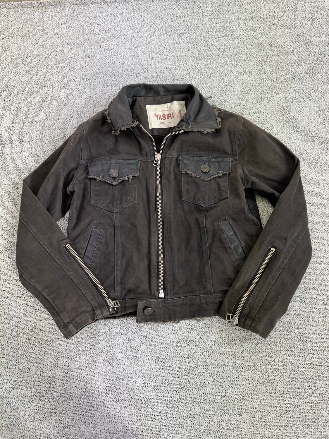 그런지 흑청 데님 자켓 상품이미지1