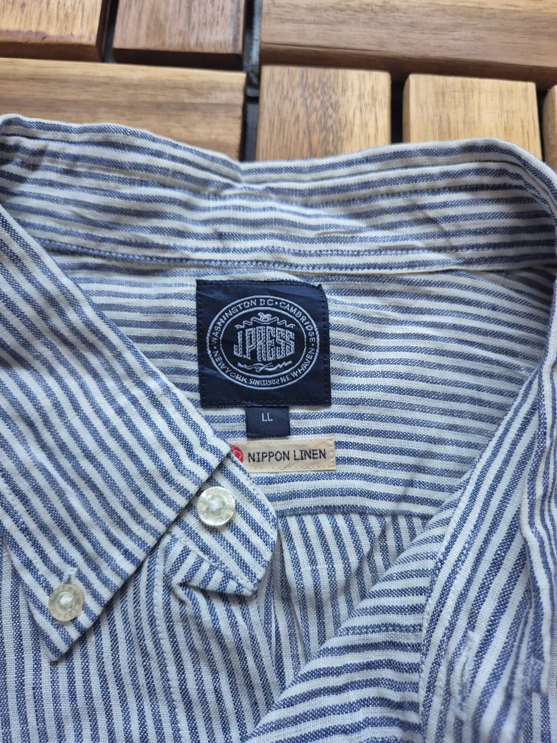 jpress 제이프레스 Nippon Linen 스트라이프 린넨 셔츠 상품이미지3